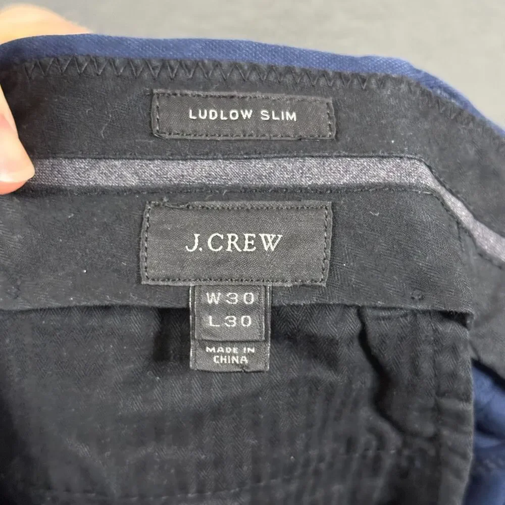 J Crew Pants Mens 30x30 Blue Ludlow Slim Fit Chino Carpini Cotton Preppy Casual